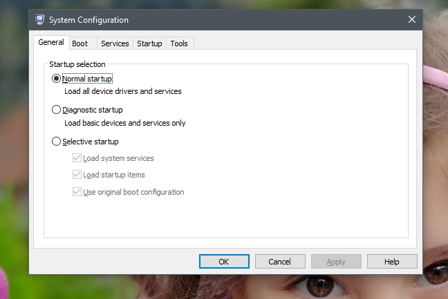 System Configuration, msconfig, Windows