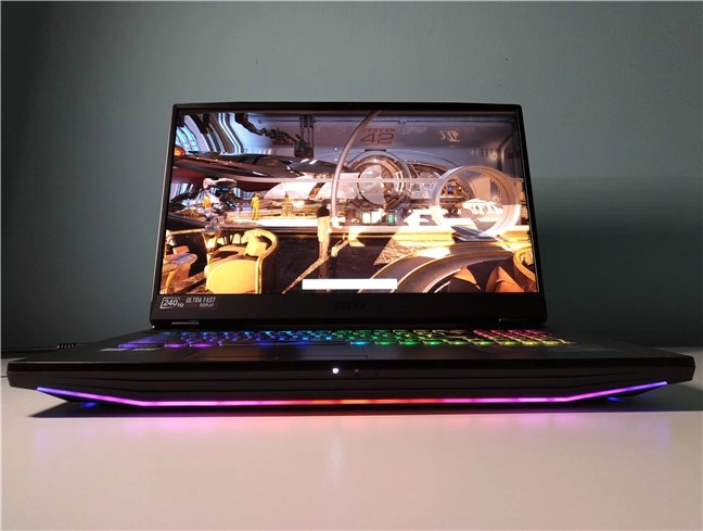 MSI GT76 Titan DT 9SG has RGB lights on the front, back, and keyboard