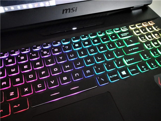 The MSI GT76 Titan DT 9SG has a SteelSeries RGB keyboard
