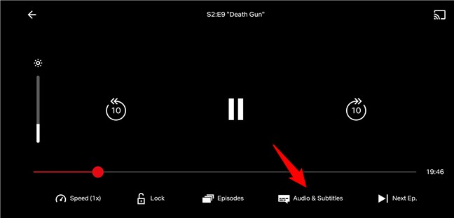 The Audio &amp; Subtitles button from the Netflix app for Android