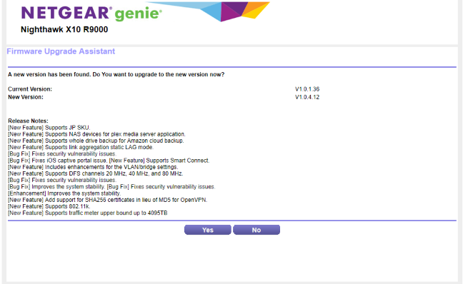 Netgear Nighthawk X10: The Firmware Upgrade Assistant