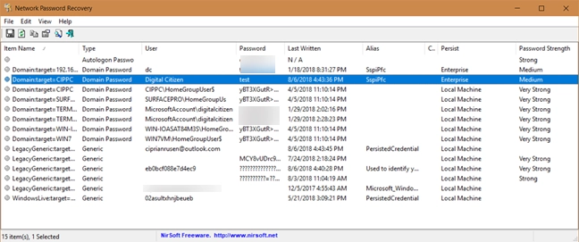 Network Password Recovery, netpass, Windows