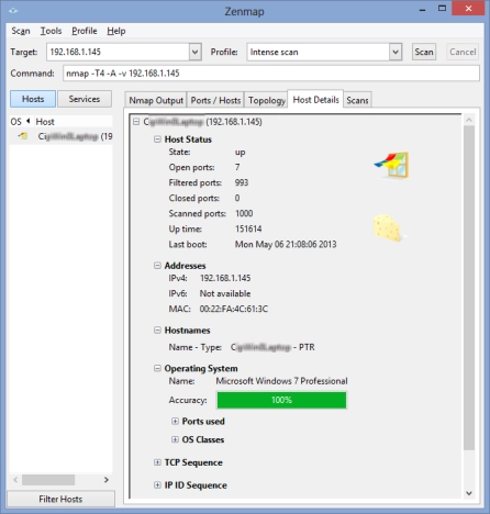 Scan for open ports with Nmap and Zenmap