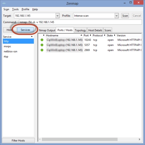 Scan for open ports with Nmap and Zenmap
