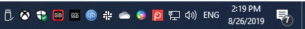 Icons in the notifications area of Windows