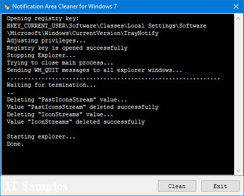 Notification Area Cleaner for Windows 7