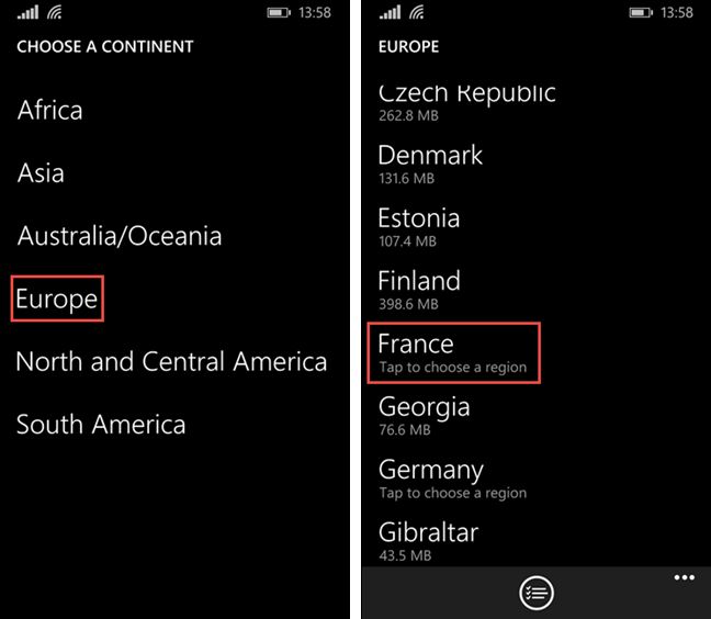 Windows Phone, Windows 10 Mobile, offline, maps, download