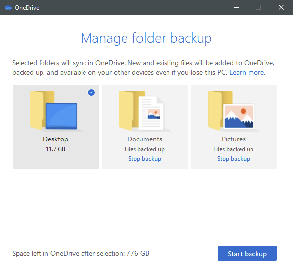 OneDrive can protect important folders from your PCs