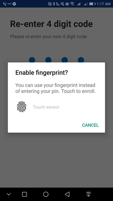 Enable fingerprint in OneDrive for Android