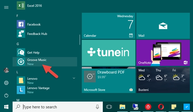 Groove Music, OneDrive, streaming