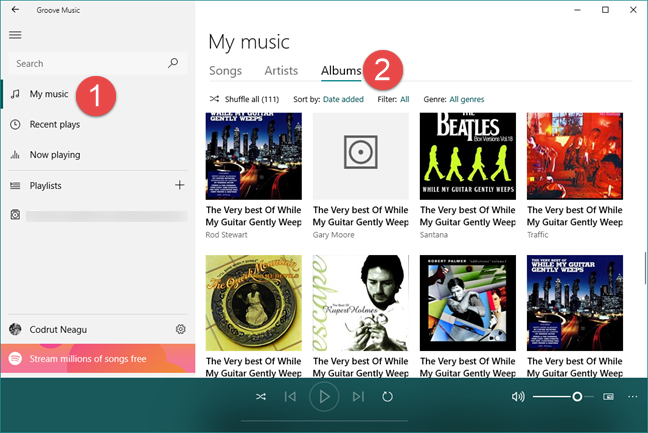 Groove Music, OneDrive, streaming