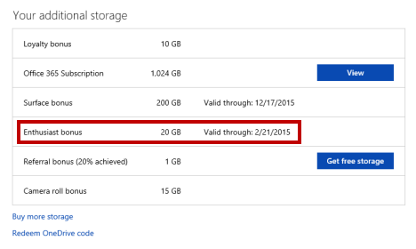 OneDrive, get, bonus, storage, space, free