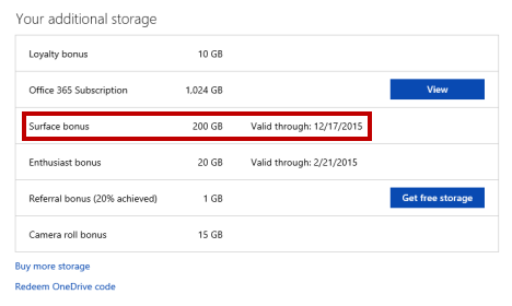 buying onedrive storage