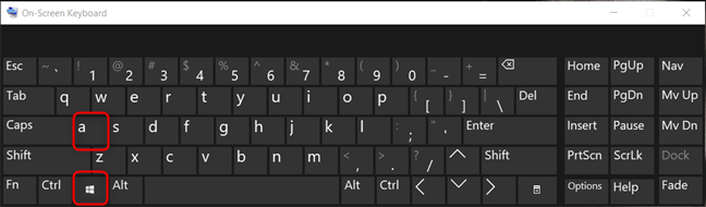 Open the Action Center in Windows 10 using the keyboard