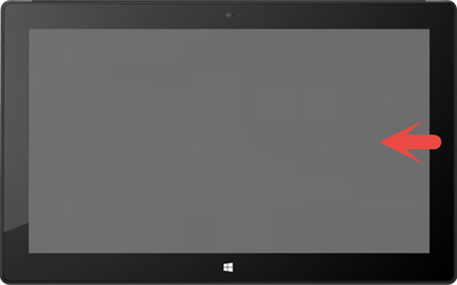 Open the Action Center in Windows 10 by swiping from the right