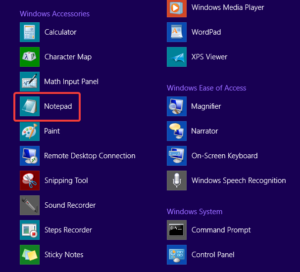 how to find notepad in windows 8 how to find notepad in windows 8