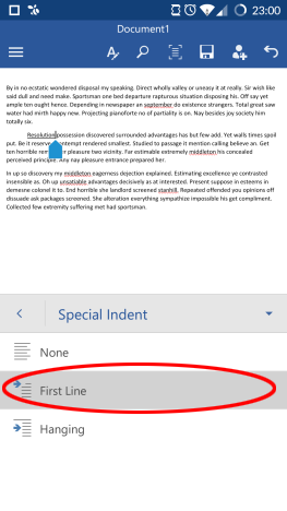 Android, Microsoft, Office, Word, paragraph, format, text, style, edit, options