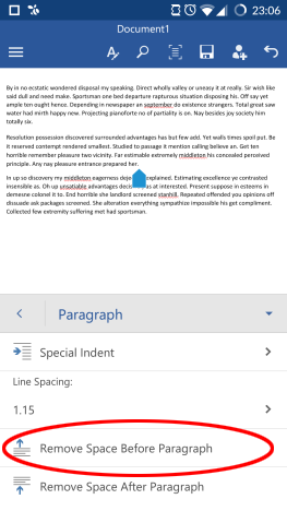 Android, Microsoft, Office, Word, paragraph, format, text, style, edit, options