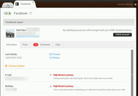 Bitdefender, Parental Control, reports, activities, statistics
