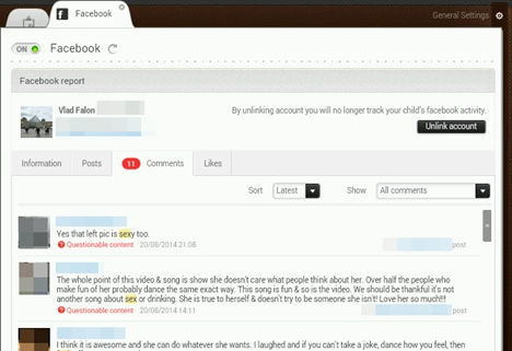 Bitdefender, Parental Control, reports, activities, statistics