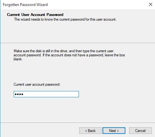 Forgotten Password Wizard, Windows, reset, password, user, account, local