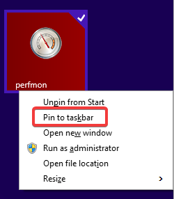 Pin to the taskbar in Windows 8.1