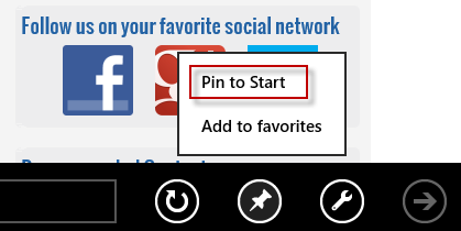 Windows 8 - Pin Websites