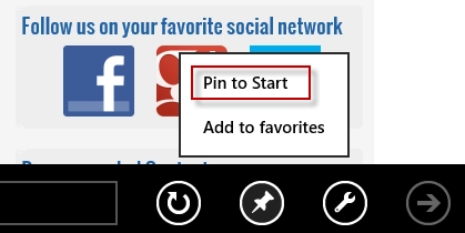 Windows 8 - Pin Websites