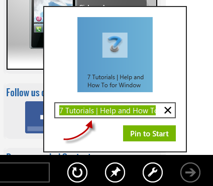 Windows 8 - Pin Websites