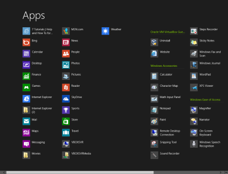 Windows 8 - All Apps