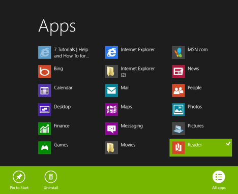 Windows 8 - All Apps