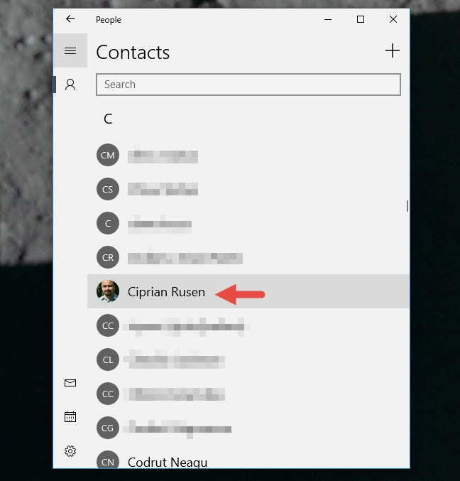 Windows 10, pin contacts, pin people
