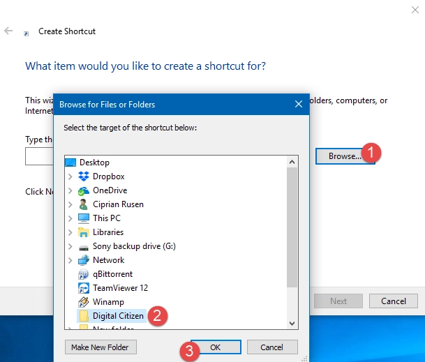 Windows, pin folder, taskbar