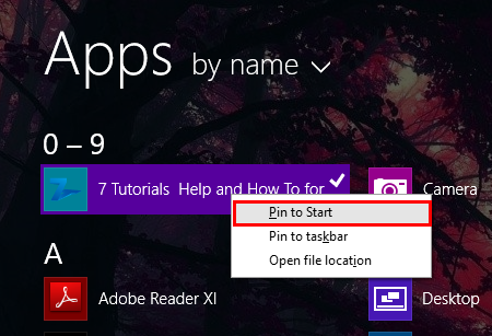 Windows 8.1, pin, apps, Start screen