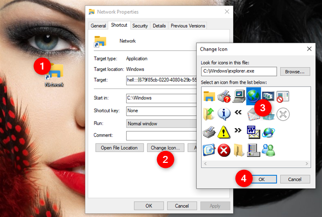 Changing the icon of the Network shortcut