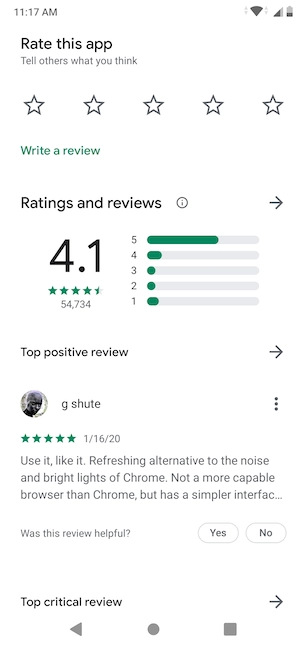 Scroll to rate the app or read reviews
