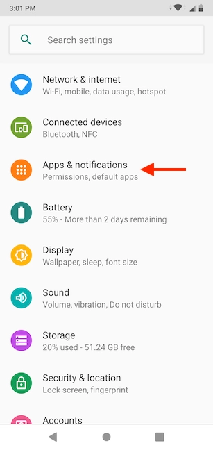Access Apps &amp; notifications