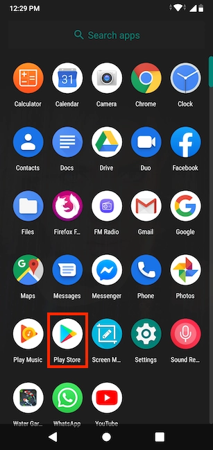 Tap on the Play Store app to open it