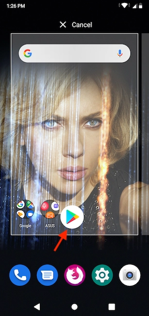 Drag and drop the app to add a Home screen shortcut