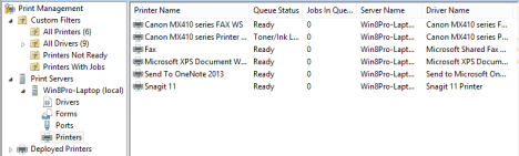 Print Management Console - Administrative Tools