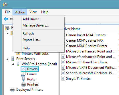 Print Management Console - Administrative Tools