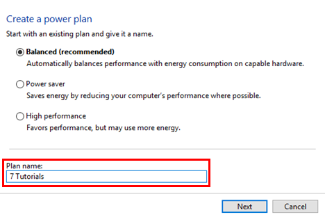 Power Plan, Create, Custom, Windows