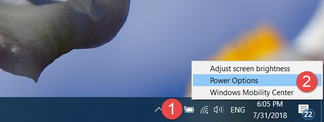 Windows, Power plan, settings
