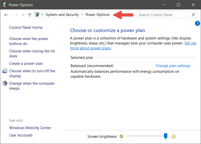 Windows, power plans