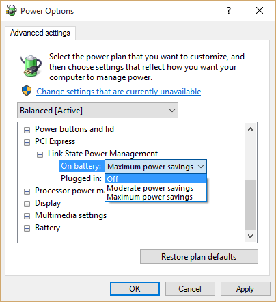 power options, power plan, settings, savings, Windows