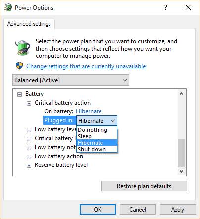 power options, power plan, settings, savings, Windows