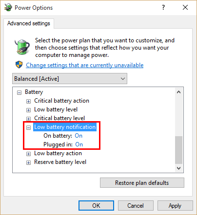 power options, power plan, settings, savings, Windows