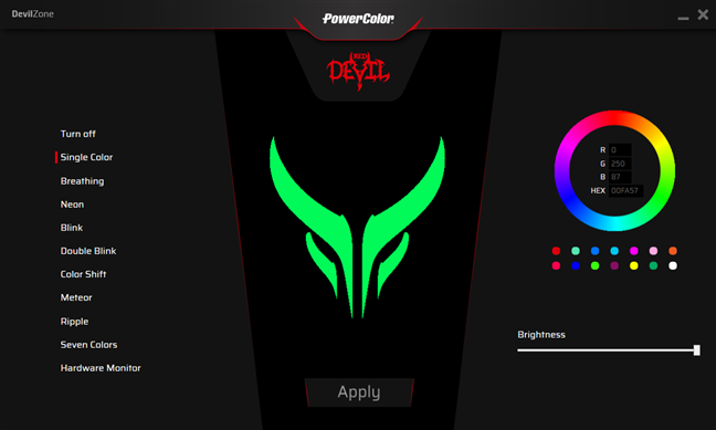 The PowerColor DevilZone app