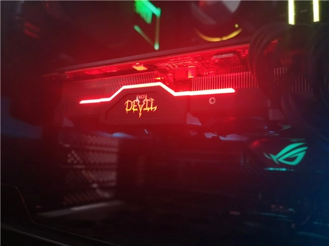 RGB lights on the PowerColor Radeon RX 5600 XT Red Devil