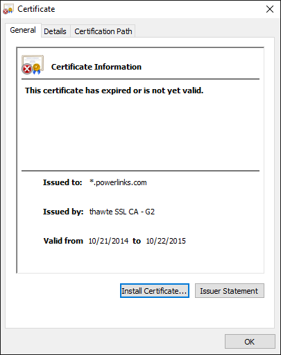 PowerLinks, ads, SSL, expired